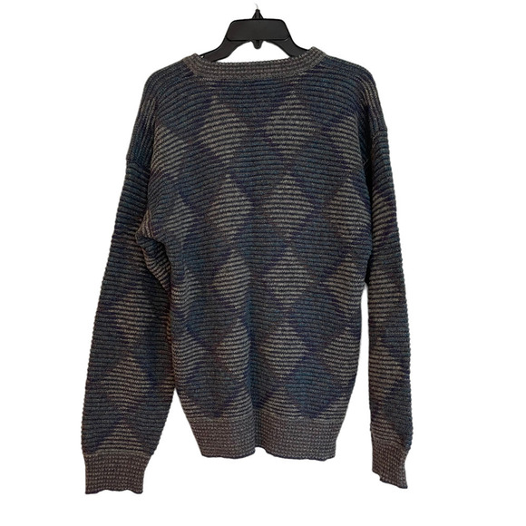Vintage Alexander Julian Diamond Pattern Crewneck Sweater Green Men's Size L - Picture 3 of 8